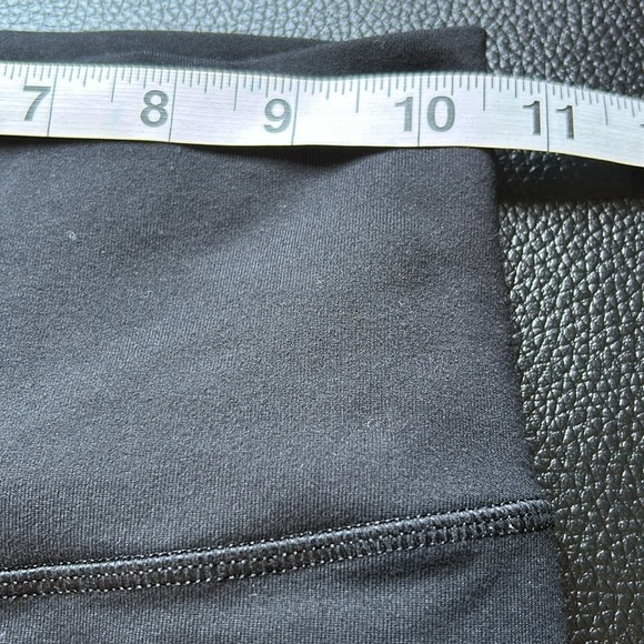 lululemon Align Super High Rise Pant Mesh Legs Black Stretch Back Black Logo - Picture 10 of 10